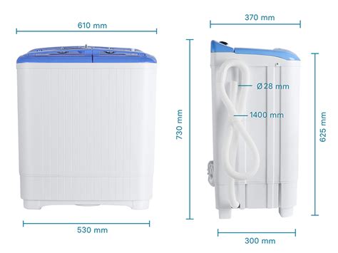 Wiltec Mini machine à laver de camping WT 6500 610 x 370 x 730 mm