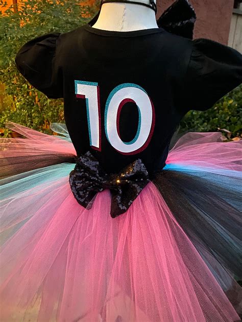 CUSTOM TIK TOK Inspired Tutu Set Outfit Birthday Pink Etsy