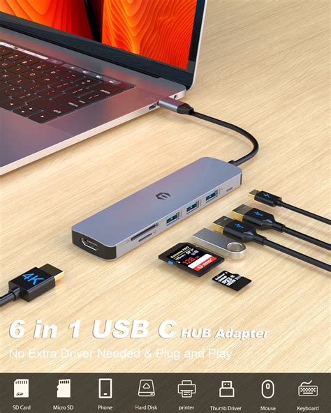 Hub Usb C Adaptador Multipuerto Usb C En Con Hdmi K Puertos