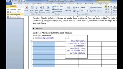 CRIA UMA TABELA DEFININDO QUANTIDADE DE LINHAS E COLUNAS E FORMATA Mp4