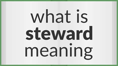 Steward | meaning of Steward - YouTube