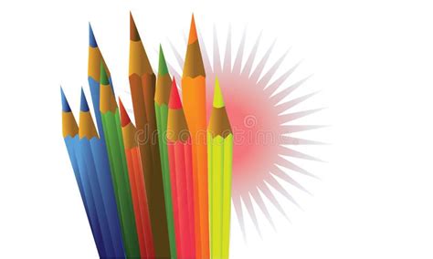 Colored Pencils and Bubbles Stock Illustration - Illustration of ...