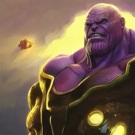 Thanos Comic Flat 2 D Infinity Gauntlet Portrait Stable