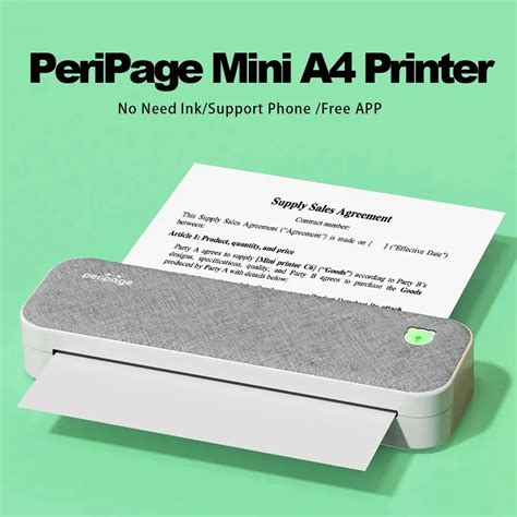 PeriPage A40 Portable Mini Thermal Printer From Mobile Phone A4 Paper