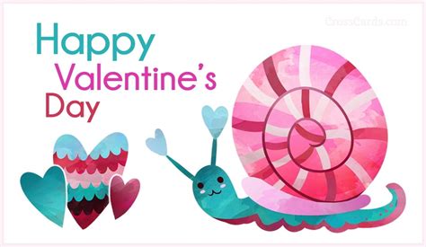 Happy Valentines Day Snail Ecard Free Valentines Day Cards Online