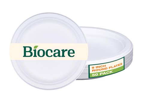 Biocare Inch Round Mmf Plate Pack Compostable Sugarcane