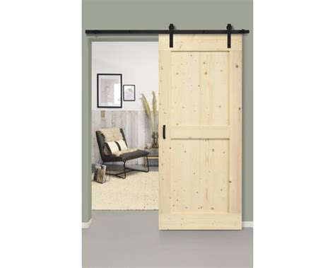 Set Complet Pour Porte Coulissante Barn Door Vintage Midbar Nature