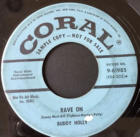 Buddy Holly – Rave On (1958, Gloversville Pressing, Vinyl) - Discogs