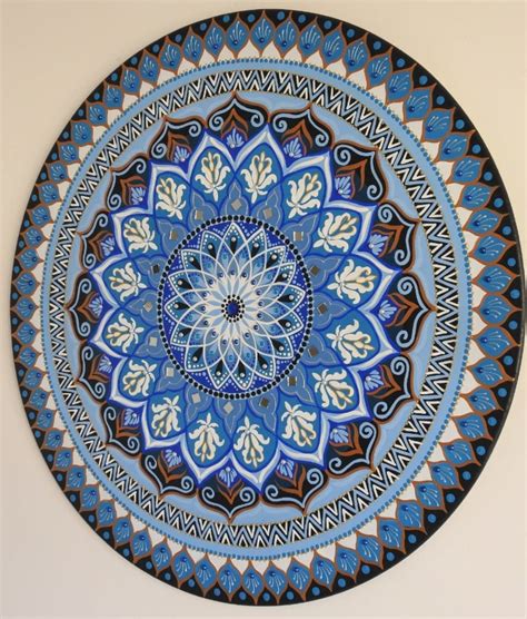 mandala pintada a mão em MDF 65 cm de diâmetro Elo7