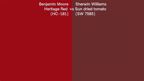 Benjamin Moore Heritage Red HC 181 Vs Sherwin Williams Sun Dried