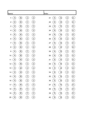 Printable Bubble Sheets