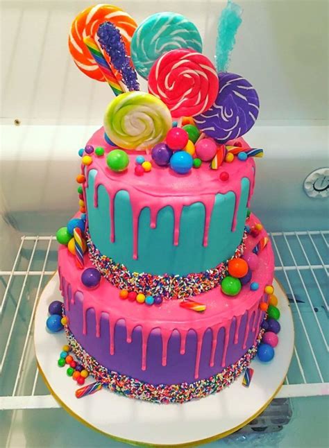 Candy And Sprinkles Cake In 2024 Candy Birthday Cakes Candyland Cake