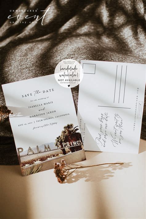 Palm Springs Save the Date Template, Palm Springs Skyline Save the Date