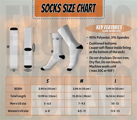 Sublimation Sock Mockup Size Chart Printify Socks Size Chart Mock Up