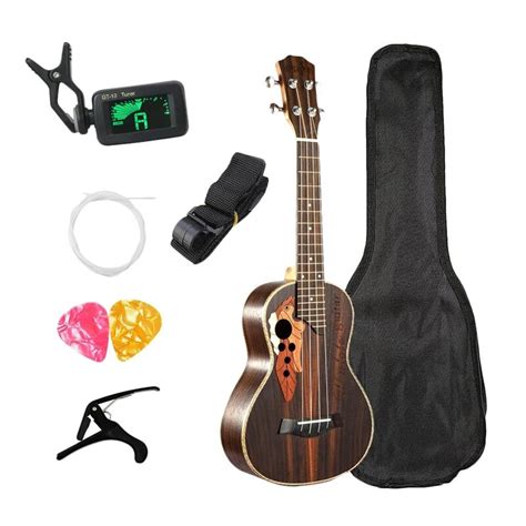 Concerto Ukulele Kits Polegada Rosewood Ukulele Cordas Mini Hava