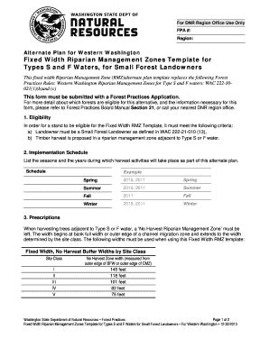 Fillable Online Dnr Wa Alternate Plan For Western Washington Fax Email