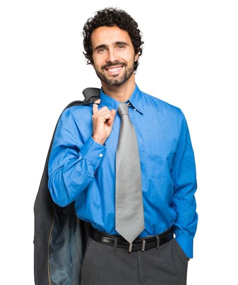 Premium Photo Handsome Businessman Holding His Jacket