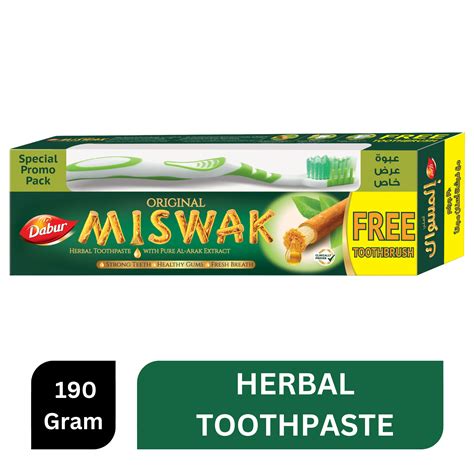 Buy Dabur Original Miswak Toothpaste 190g Toothbrush Online In UAE