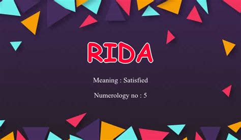 Rida Name Meaning