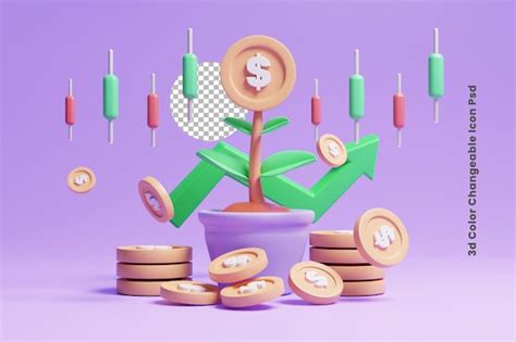 Premium Psd 3d Money Tree Plant Concept Icon Or 3d Business