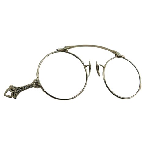 Antique 14k Gold Victorian Vintage Spectacles Lorgnette Eyeglasses With Handle For Sale At