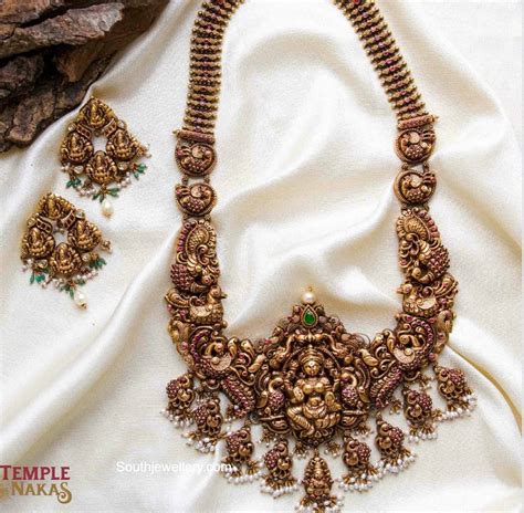 Antique Gold Lakshmi Haram Set Indian Jewellery Designs