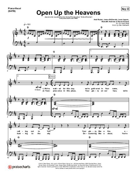 Open Up The Heavens Sheet Music PDF (Vertical Worship) - PraiseCharts