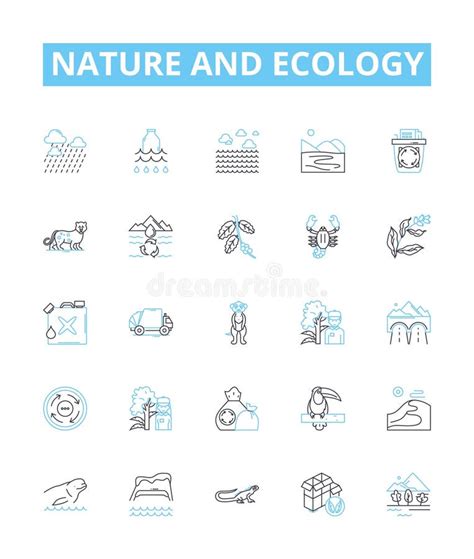 Conjunto De Iconos De L Nea Vectorial De Naturaleza Y Ecolog A