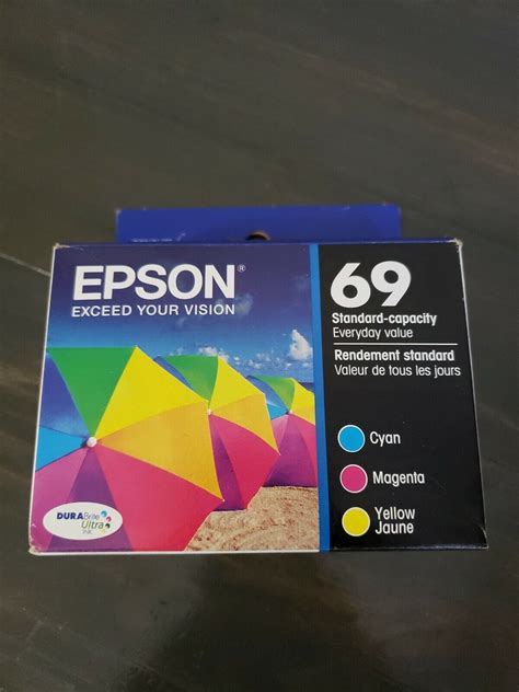 Genuine Epson 69 T069520 Cyan Magenta Yellow Ink Cartridge Pack Dated