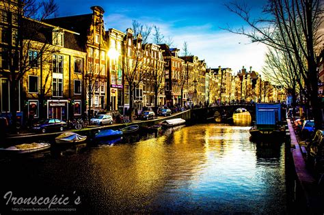 Evening lights in Amsterdam