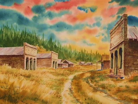 Pioneer Ghost Town Montana Painting By Kevin Heaney