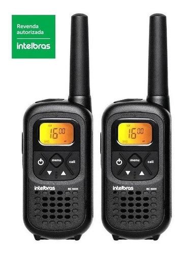 Kit 2 Rádio Comunicador Intelbras Rc4002 Walkie Talkie Preto Frete grátis