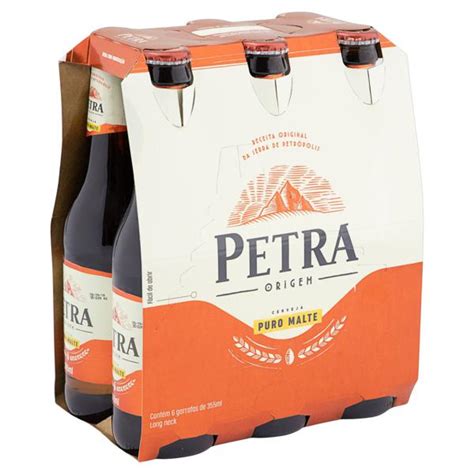 Pack Cerveja Lager Puro Malte Petra Origem Garrafa 6 Unidades 355ml