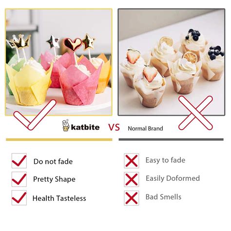 Katbite Tulip Cupcake Liners 200pcs Muffin Liners Baking Cups Cupcake Wrapper For Party