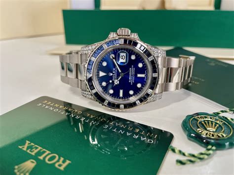 Rolex White Gold Submariner Model Sabr Carr Watches