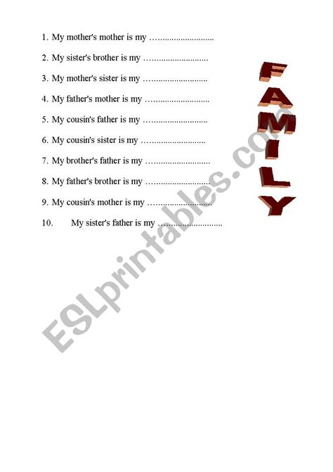 family members quiz - ESL worksheet by xkamcatka