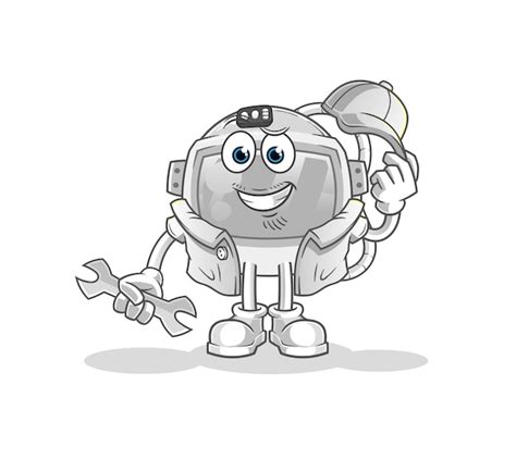 Caricature De M Canicien De Casque D Astronaute Vecteur De Mascotte De