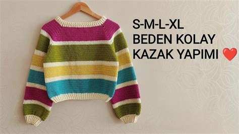 Easy Crochet S M L Xl Beden Kolay Kazak Yapimi Kolay Kazak Nasil R L R