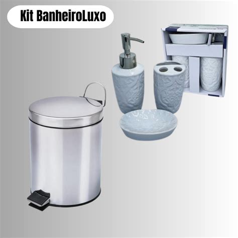 Novo Kit Banheiro Luxo Porcelana Pe As Lavabo Porta Sabonetes E