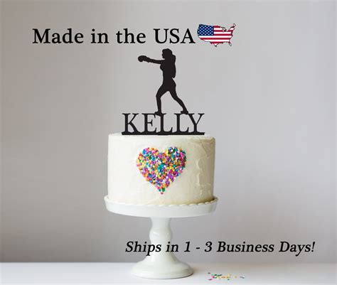 Female Boxer Cake Topper With Keepsake Base Boxer Decor Cake Topper