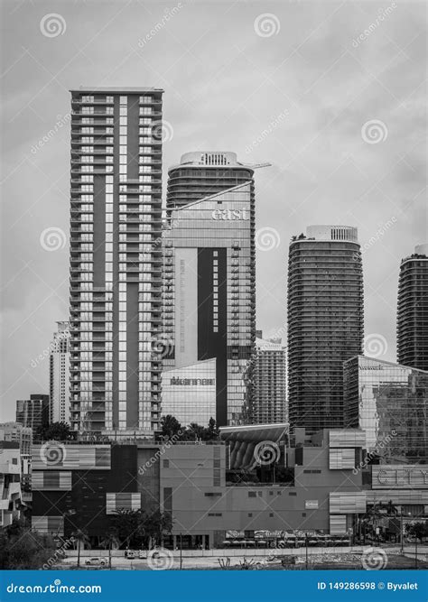 Miami Downtown Skyscrapers in Brickell Area, Florida, USA Editorial
