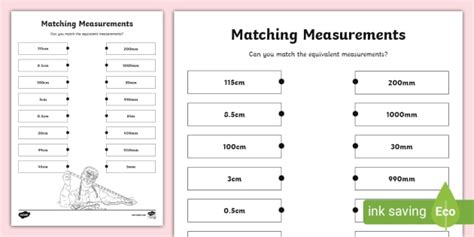 Matching Measurements Cm To Mm Activity Sheet Worksheets Library