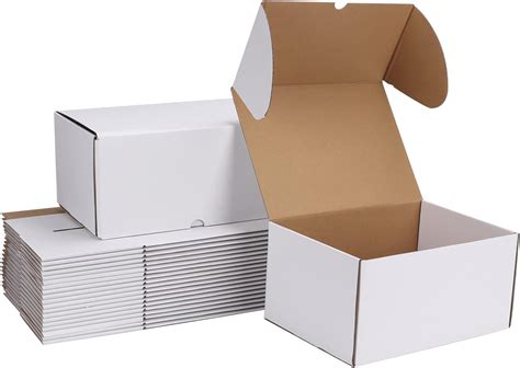 Amazon ZBEIVAN 10x7x5 White Shipping Boxes Set Of 20 Corrugated