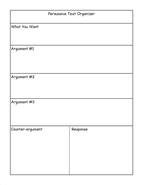 Persuasive Writing Graphic Organizer