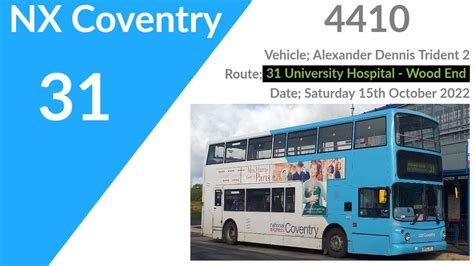 NX Coventry Alexander Dennis Trident 2 4410 BV52OCE YouTube