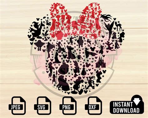 Disney Minnie Circle Dots Digital Download Svg Pdf  Paper Design