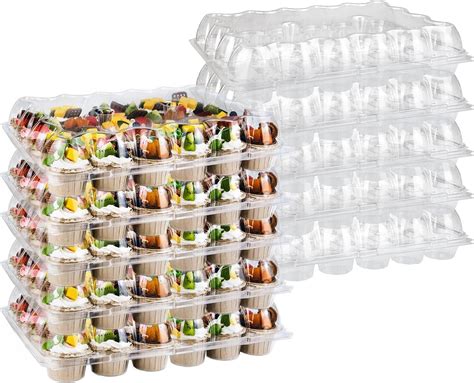 Amazon Premium Clear Plastic Stackable Cupcake Containers Set Of