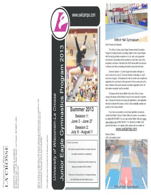 Fillable Online Jr Eagle Gym Spring 2004 UW La Crosse Gymnastics