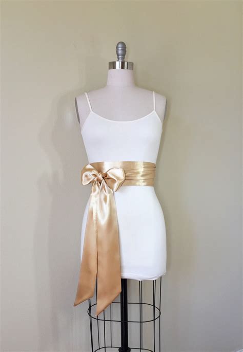 Pale Gold Sash Gold Satin Sash Light Gold Wedding Dress Sash - Etsy