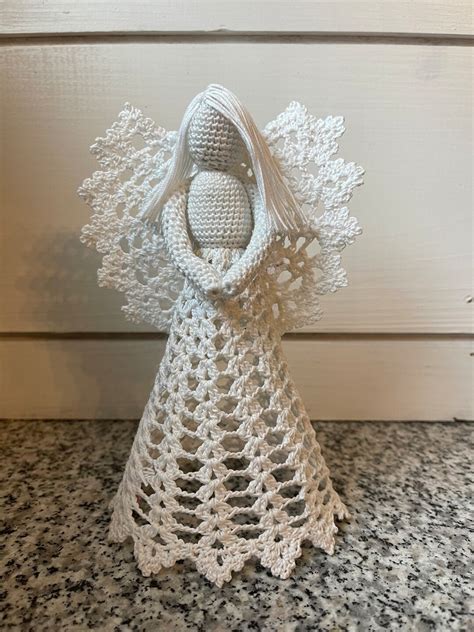 Crocheted Angel Christmas Tree Topper Etsy